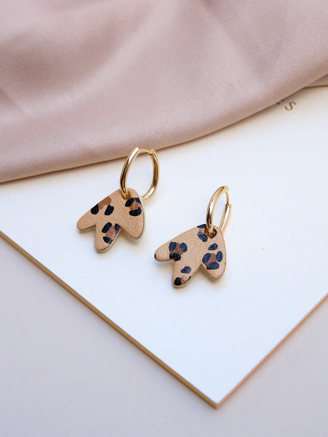 mini Bilbao - Boucles d'oreilles en cuir léopard