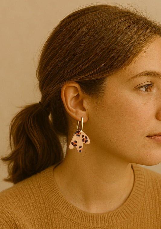 mini Bilbao - Boucles d'oreilles en cuir léopard