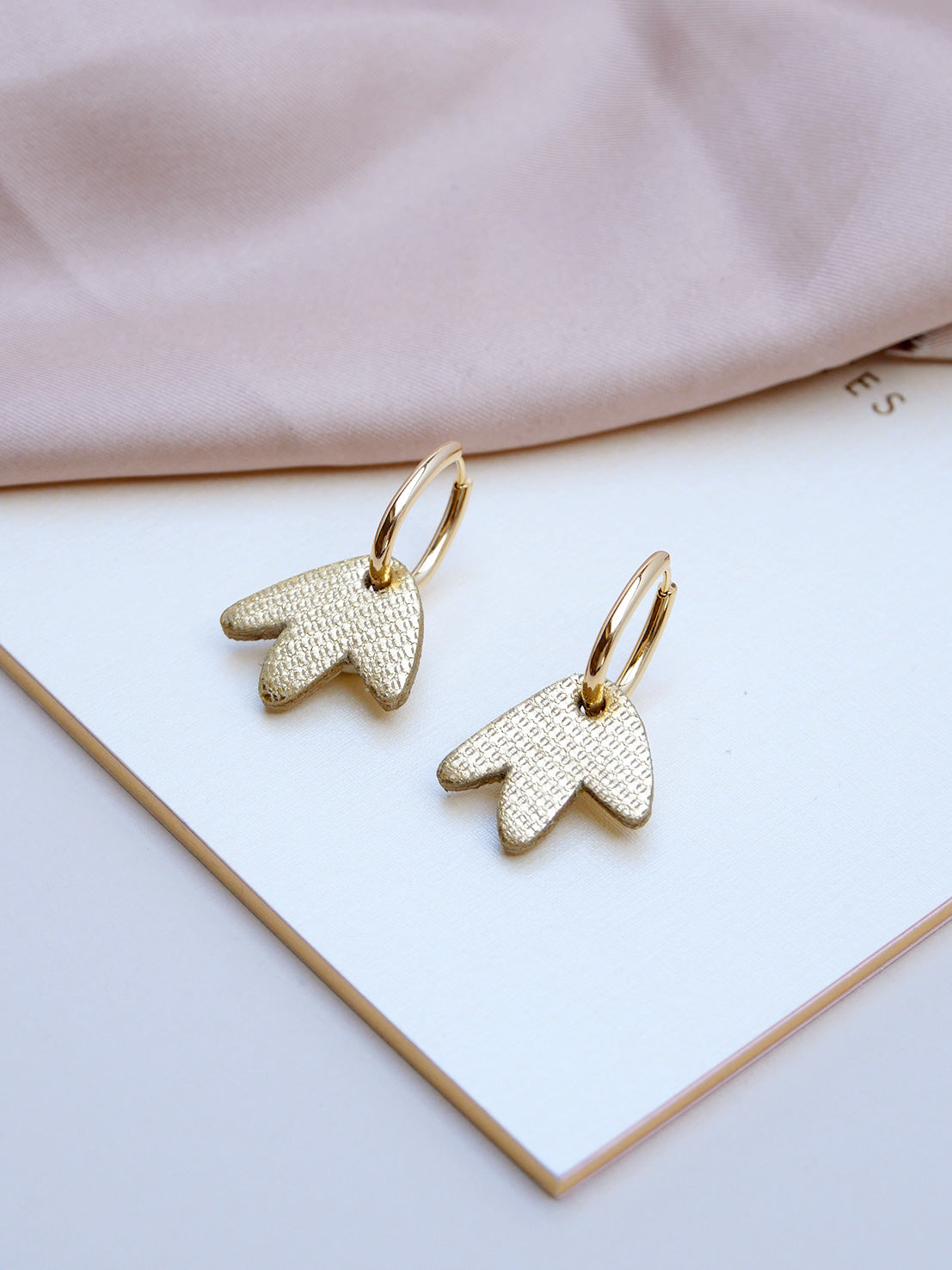 mini Bilbao - Boucles d'oreilles en cuir or