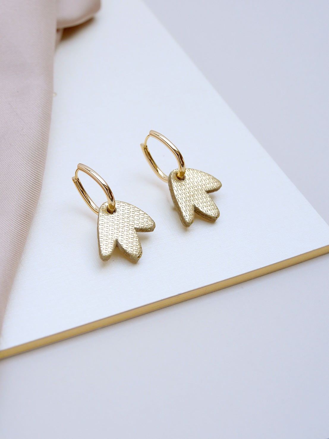 Bilbao - Boucles d'oreilles en cuir or