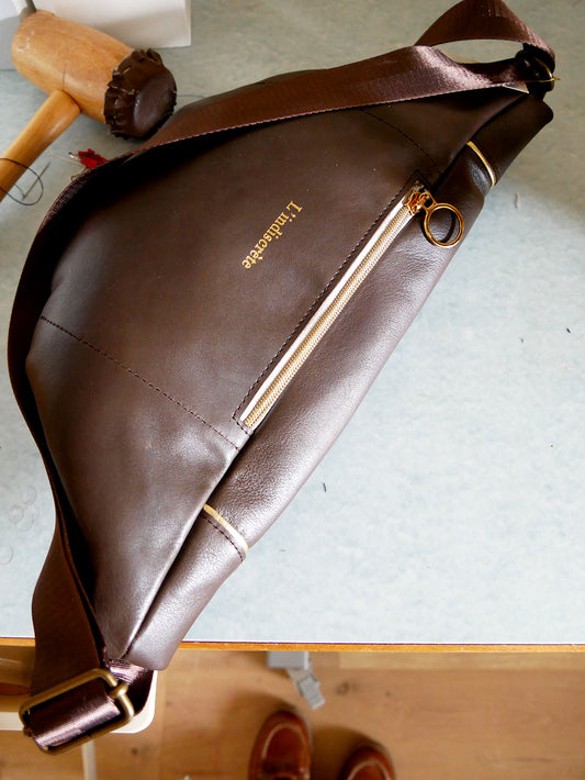 Banane - n°34 Cuir marron chocolat et léopard (Copie)