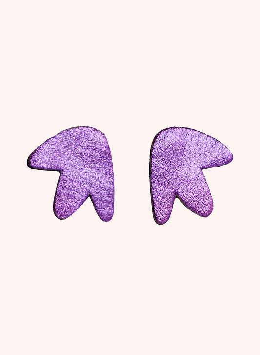 MADRID - Puces d'oreilles en cuir cuivre/sirène/pétrole/violet