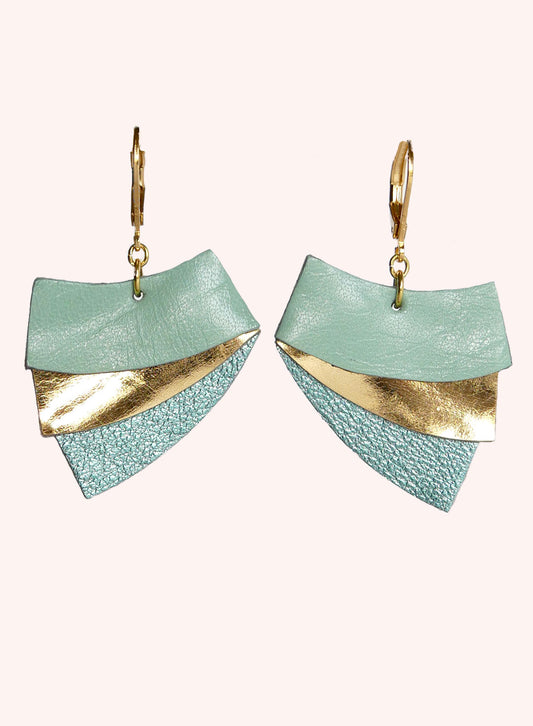 VEGAS - Boucles d'oreilles en cuir sirène/violet