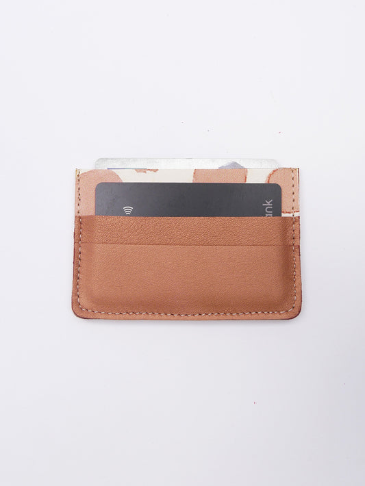 Porte-cartes PC07 en cuir rose à pois