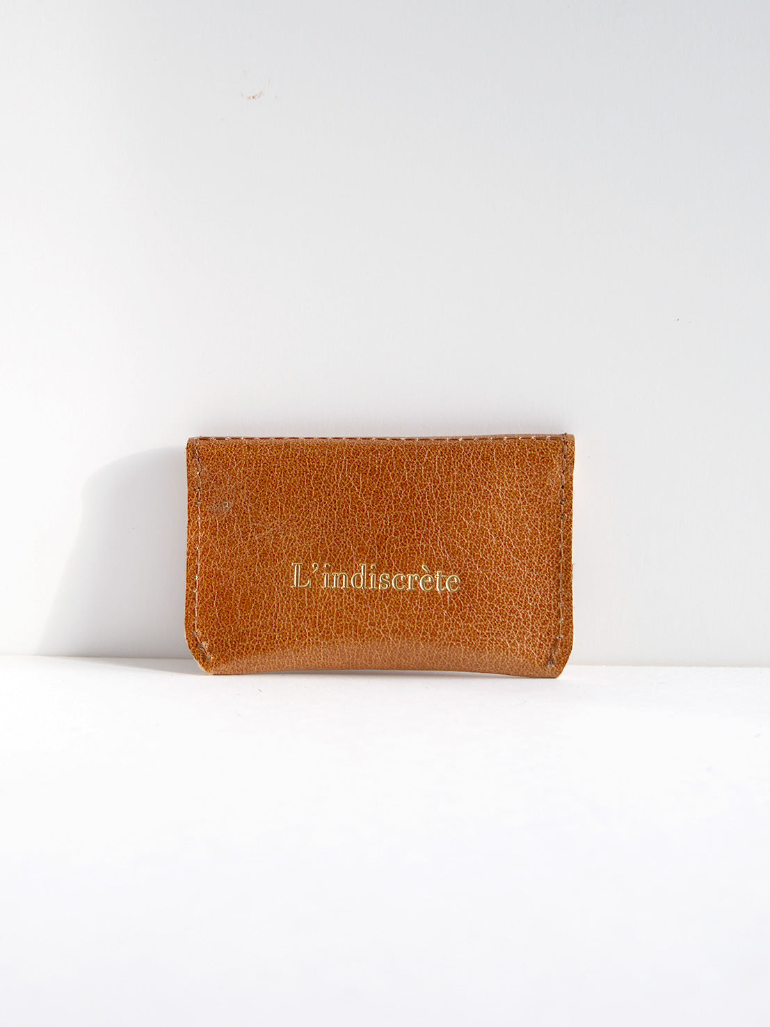Porte-cartes en cuir marron clair PC42