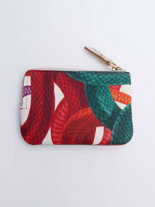 Porte-monnaie PM09 en cuir motif serpent
