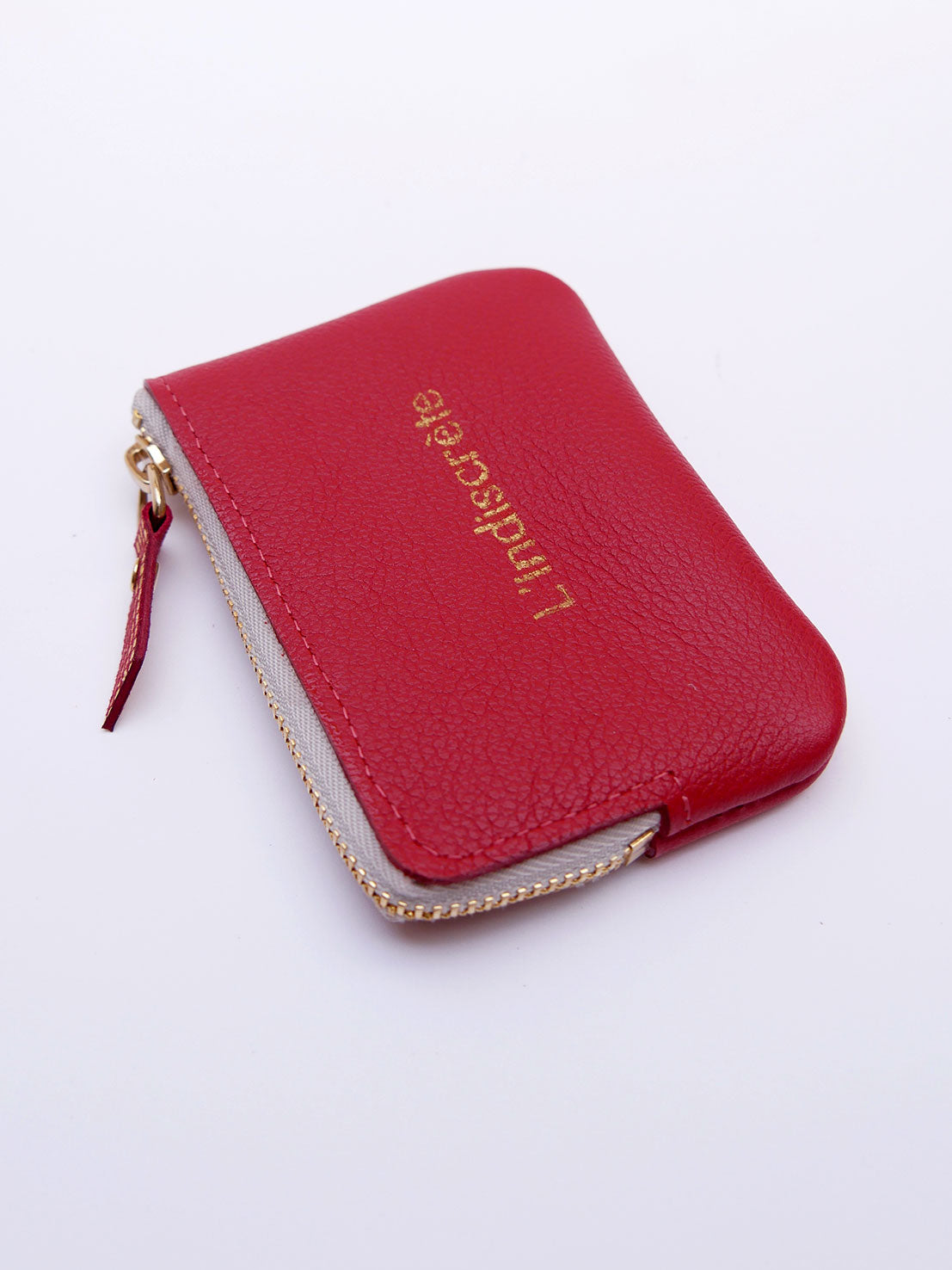 Porte-monnaie PM10 en cuir rouge