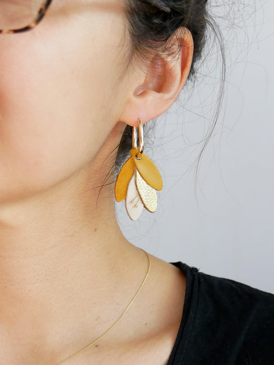 RIO - Boucle d'oreilles moutarde