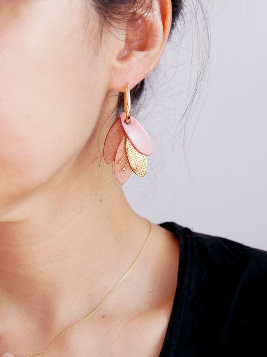 RIO - Boucle d'oreilles rose poudré