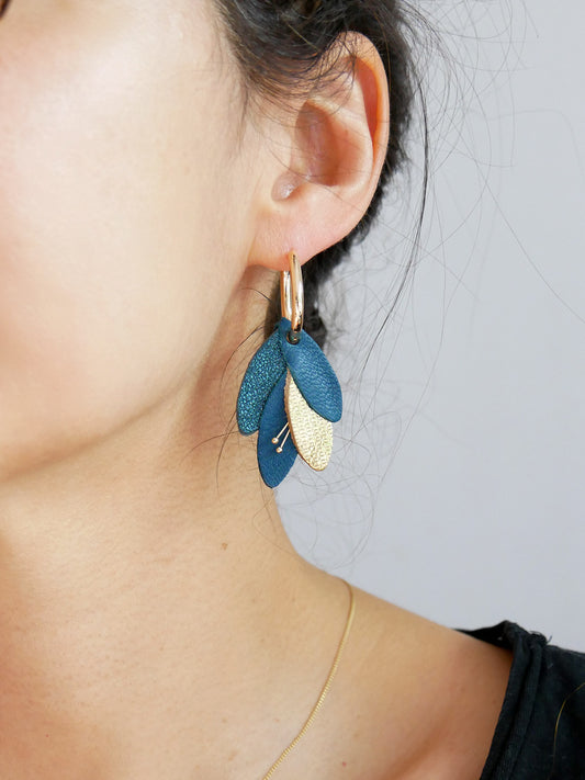 RIO - Boucle d'oreilles bleu vert émeraude