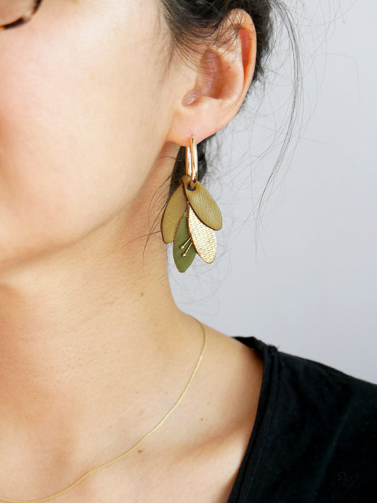 RIO - Boucle d'oreilles vert olive