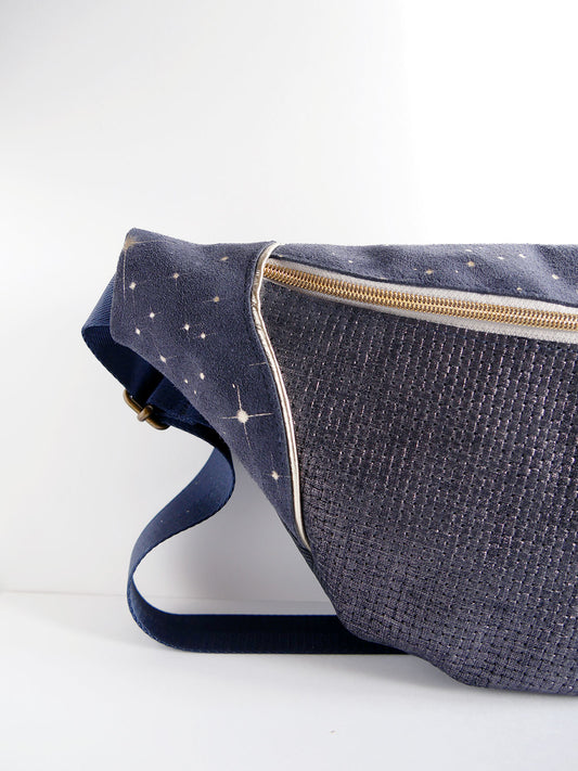 Banane - n°31 Cuir bleu nuit étoilée et or