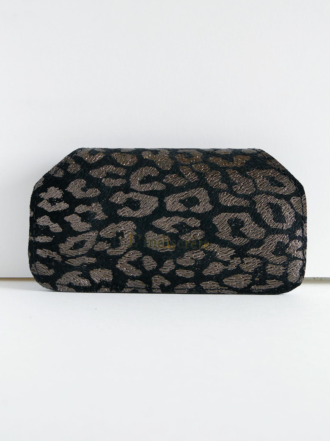 Etui à lunettes ET24 en cuir noir et argenté