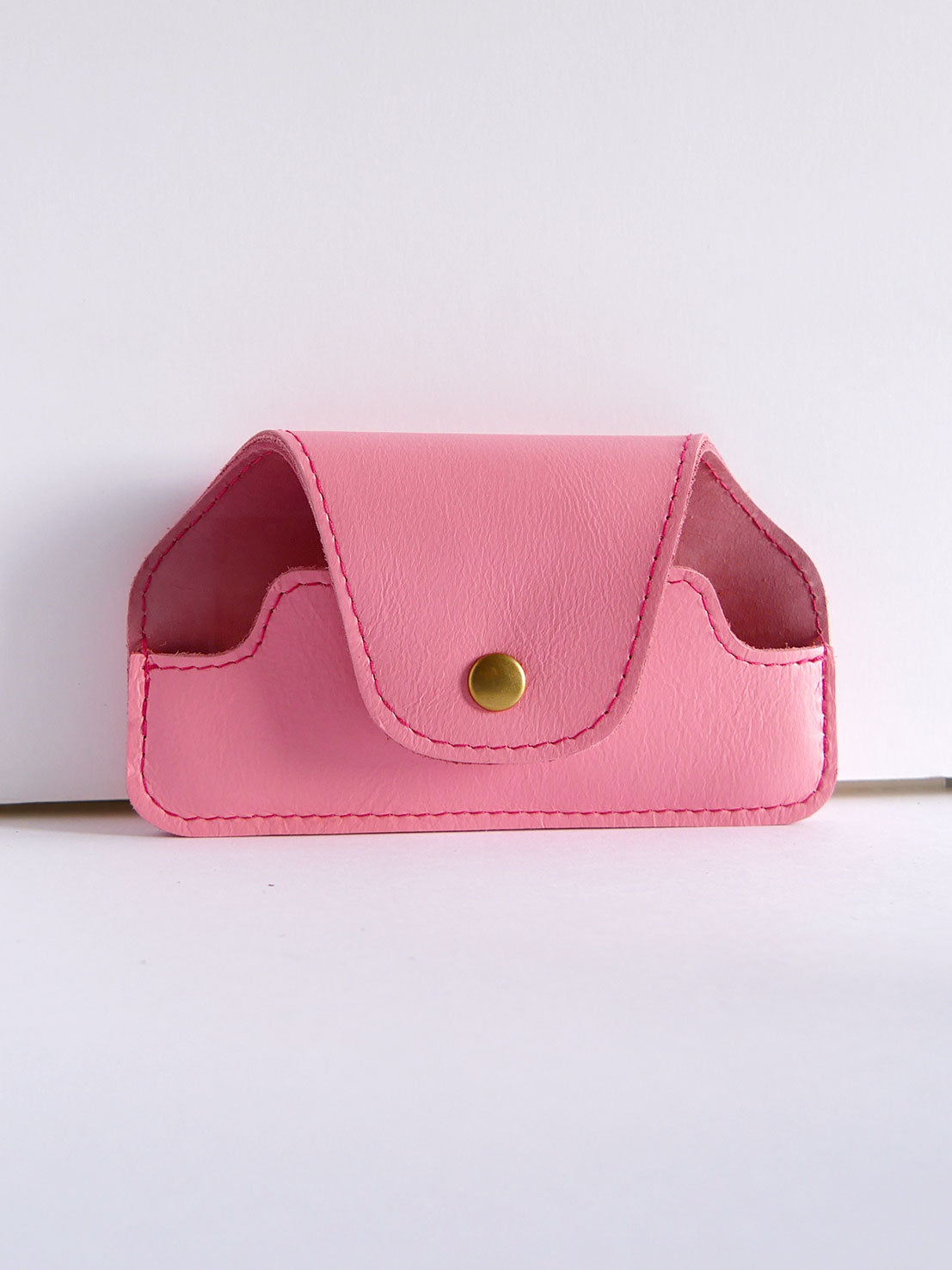 Etui à lunettes en cuir rose fuchsia ET39