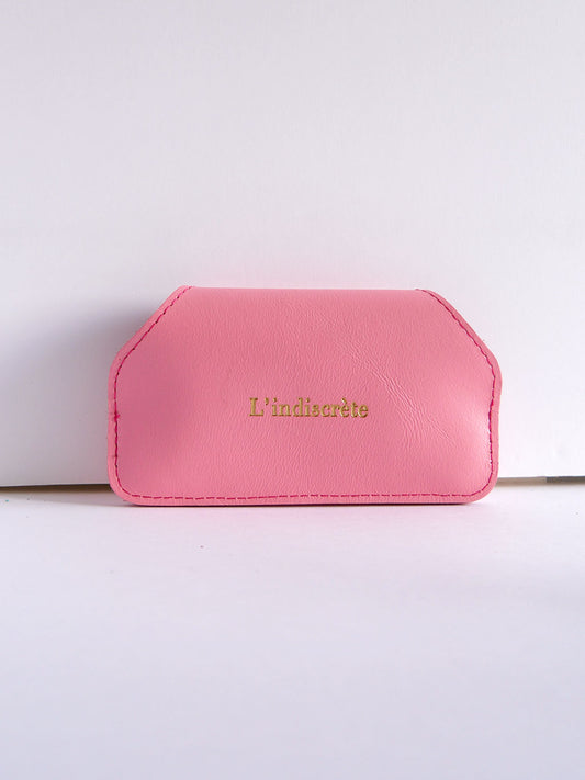 Etui à lunettes en cuir rose fuchsia ET39