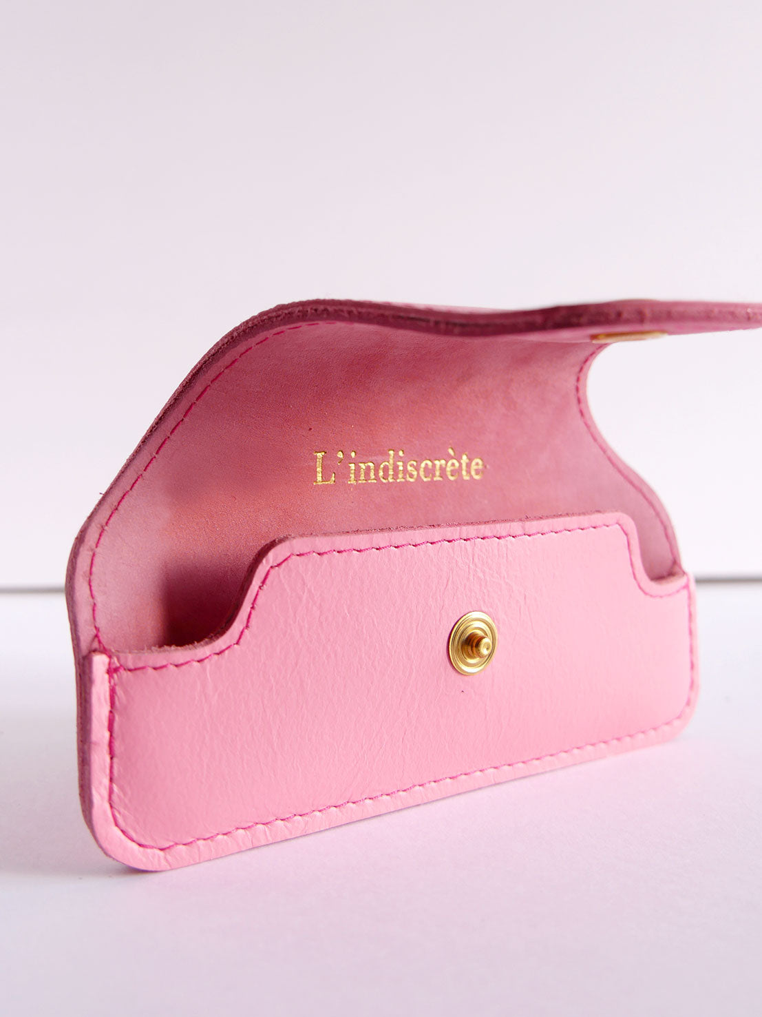 Etui à lunettes en cuir rose fuchsia ET39