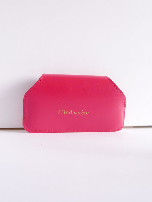 Etui à lunettes en cuir rose fuchsia ET41