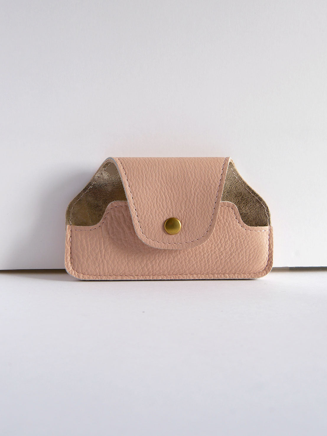 Etui à lunettes en cuir rose pâle ET45