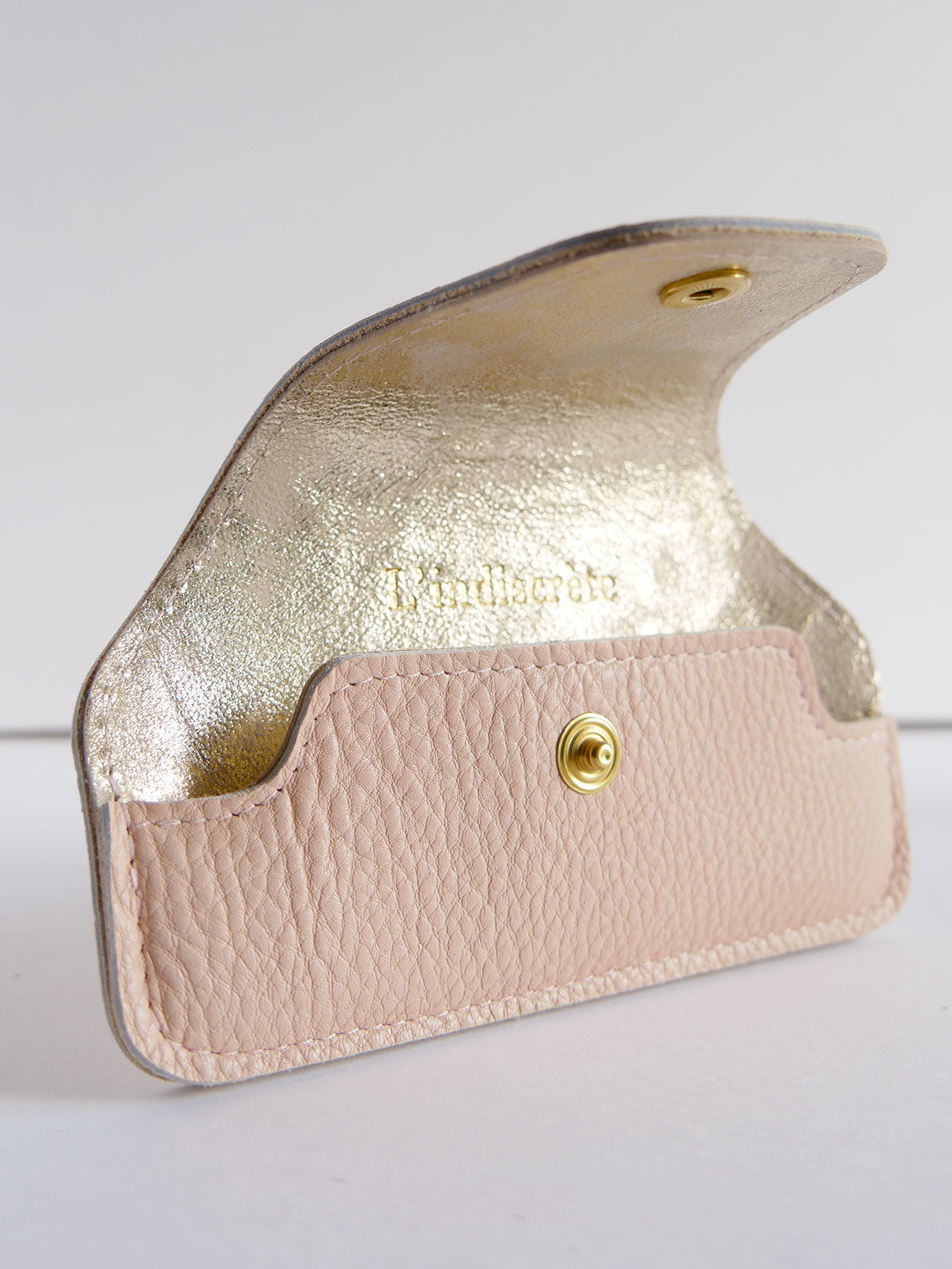 Etui à lunettes en cuir rose pâle ET45