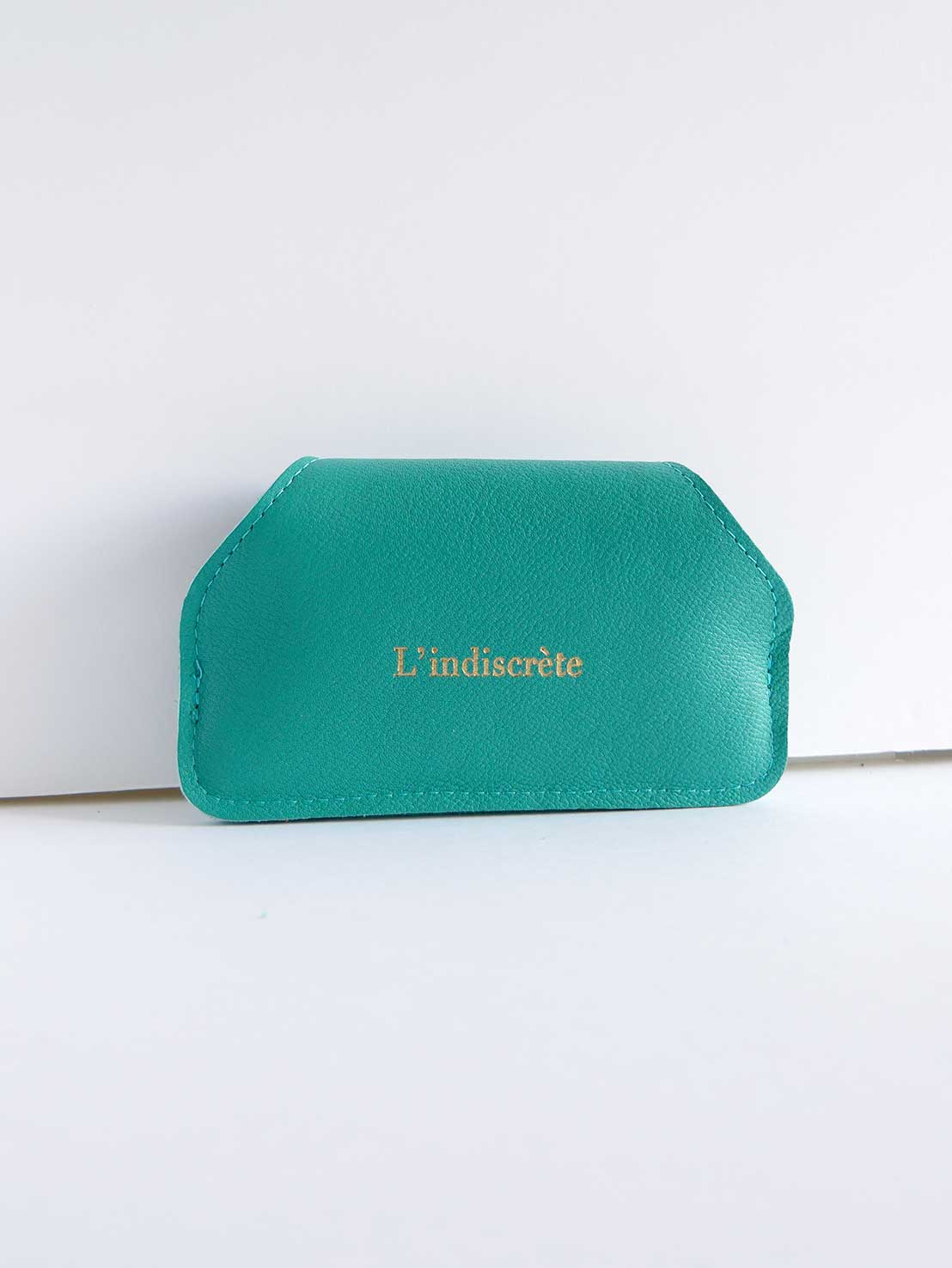 Etui à lunettes en cuir turquoise ET49