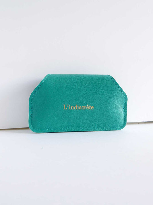 Etui à lunettes en cuir turquoise ET49