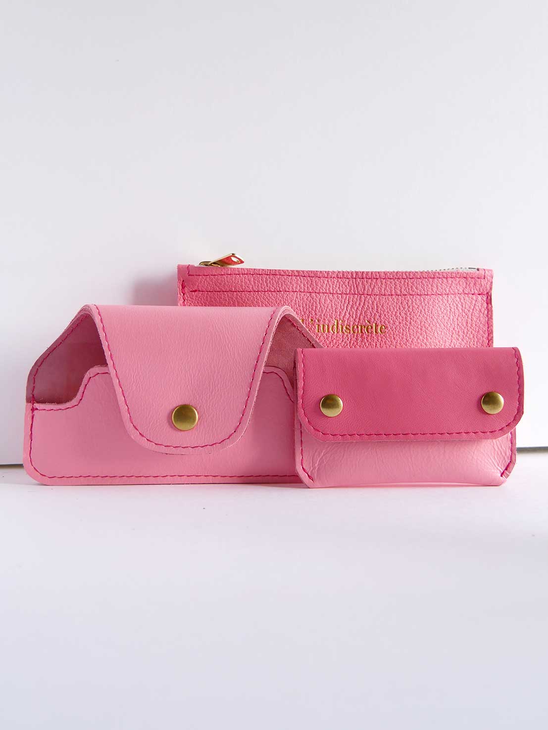 Etui à lunettes en cuir rose fuchsia ET39