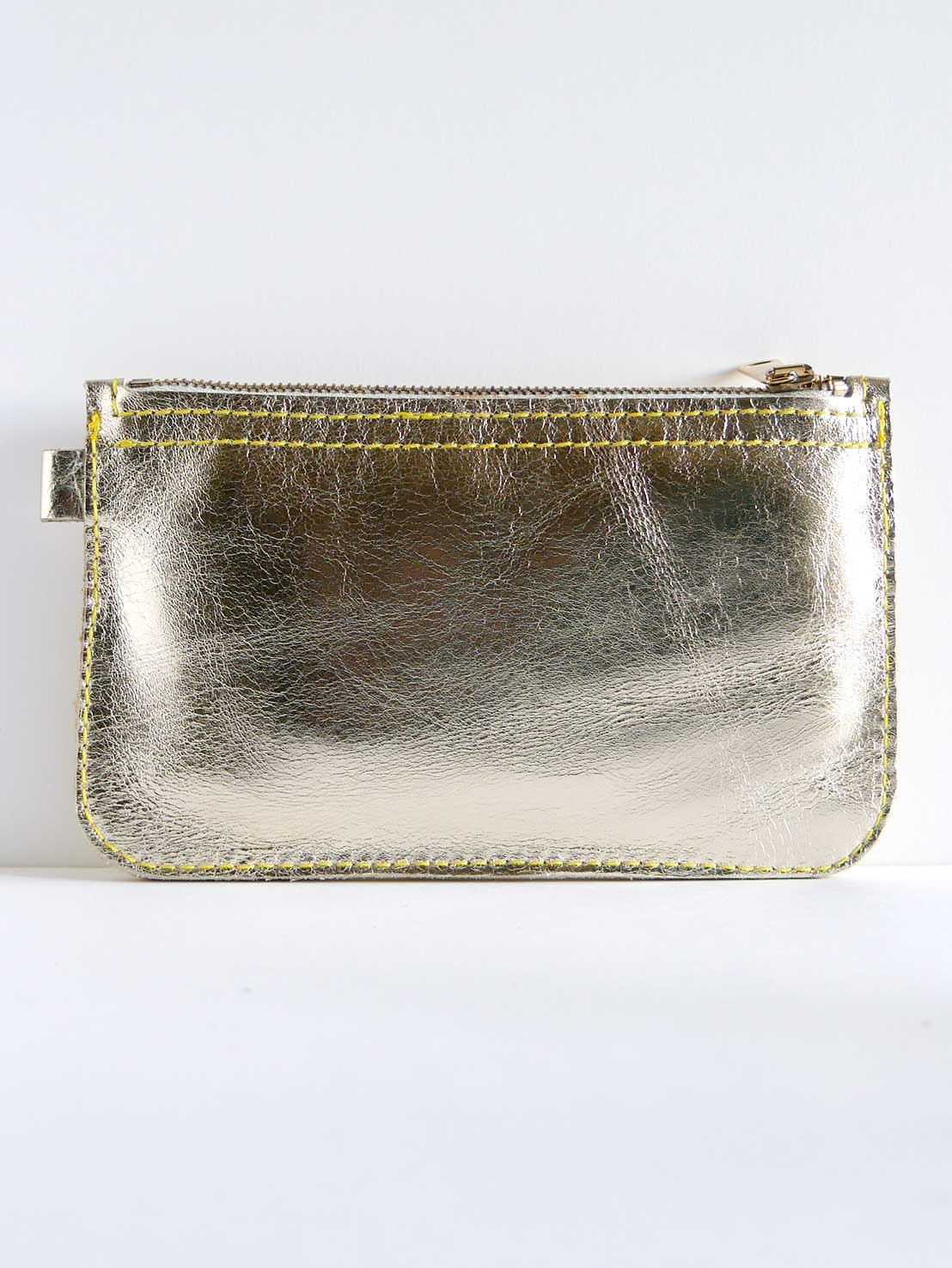 Pochette en cuirs or et jaune - P65