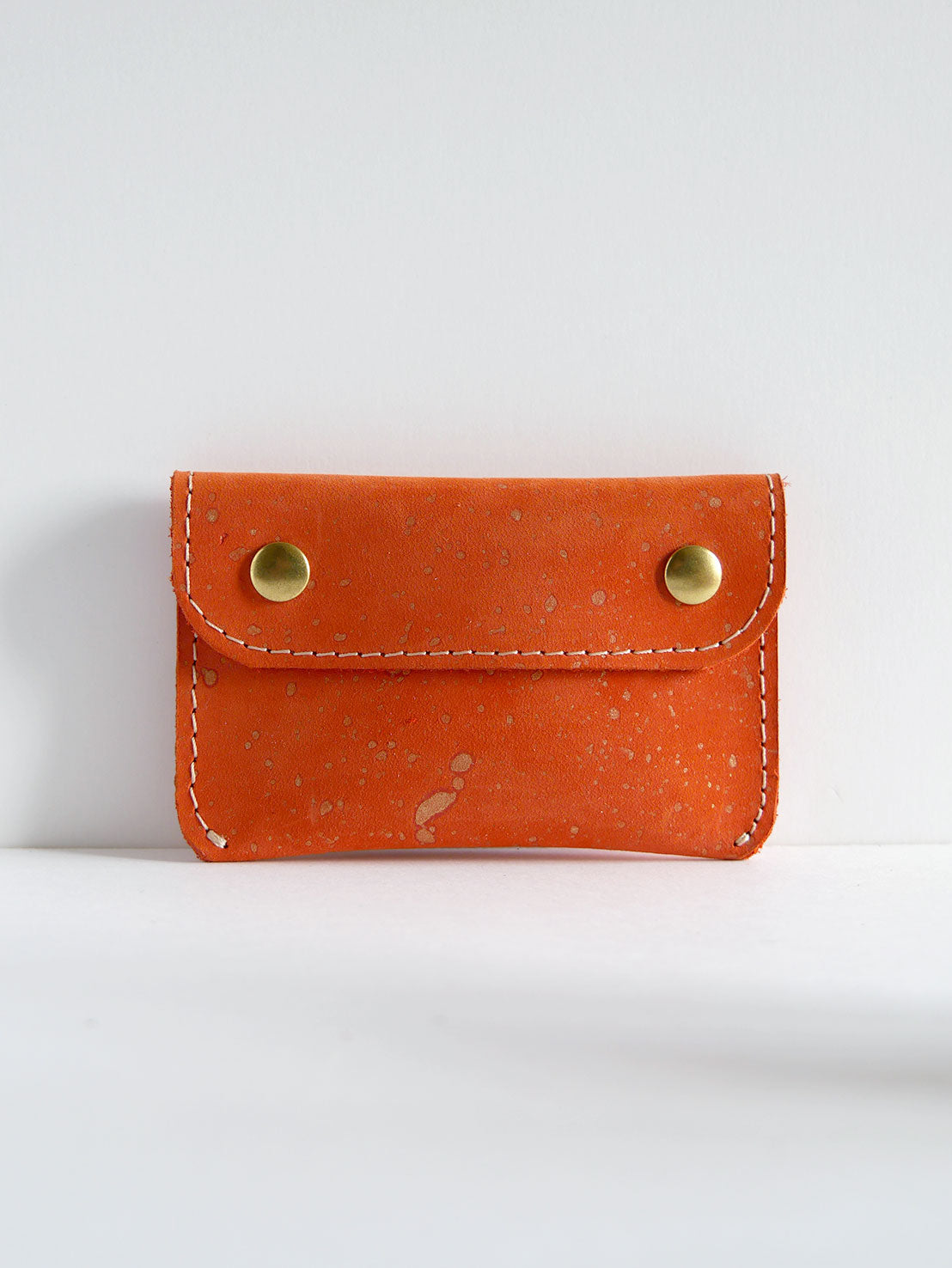 Porte-cartes PC24 en cuir orange et or