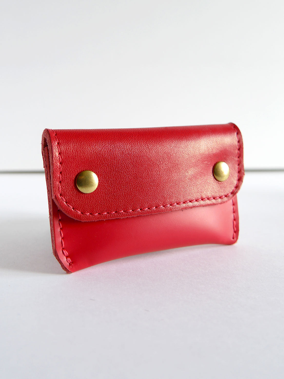 Porte-cartes PC31 en cuir rouge
