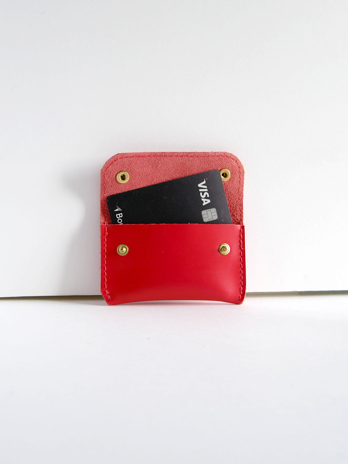 Porte-cartes PC31 en cuir rouge