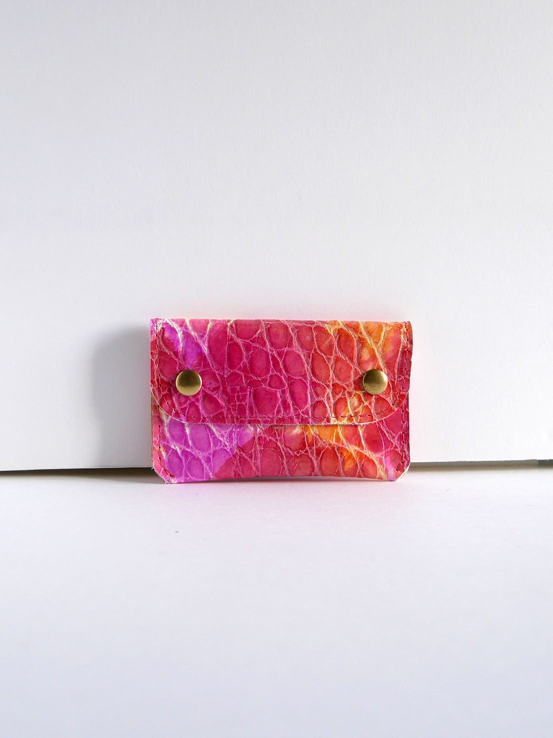 Porte-cartes PC32 en cuir rose fuchsia