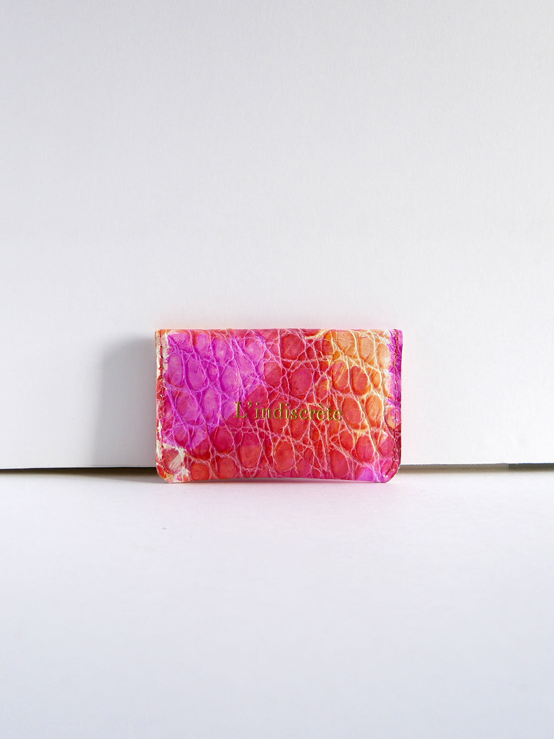 Porte-cartes PC32 en cuir rose fuchsia