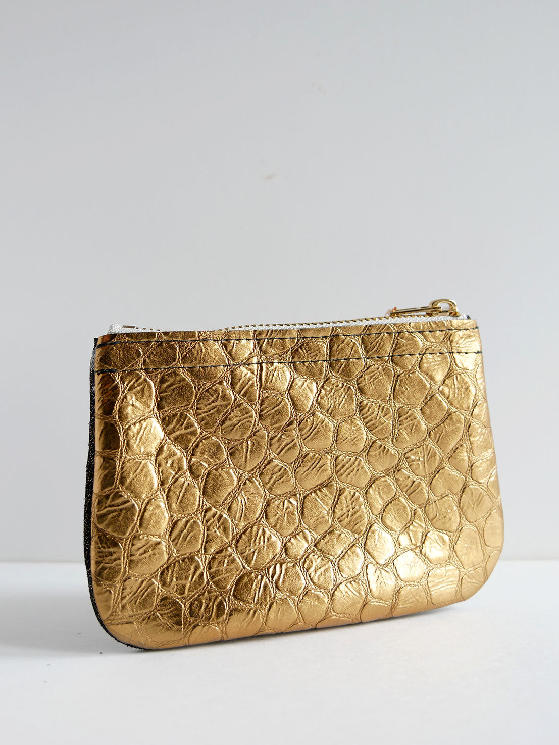 Porte-monnaie en cuir bronze et noir- PM06