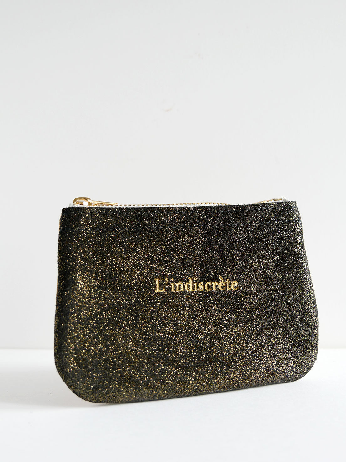 Porte-monnaie en cuir bronze et noir- PM06