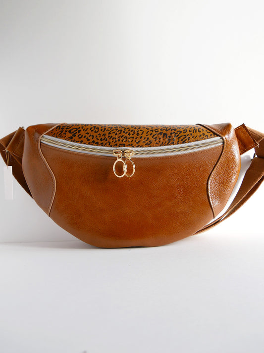 Banane - n°35 Cuir camel vintage et léopard