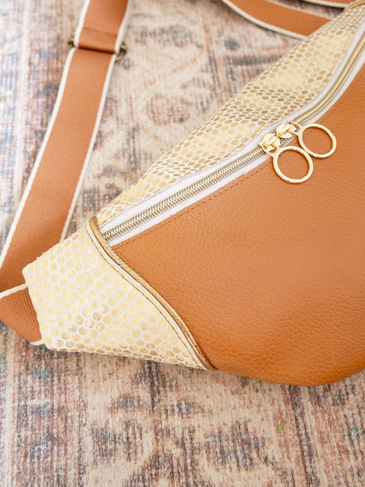 Banane - n°9 Cuir camel et doré