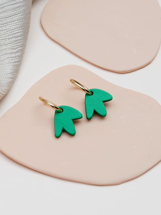 mini Bilbao - Boucles d'oreilles en cuir vert