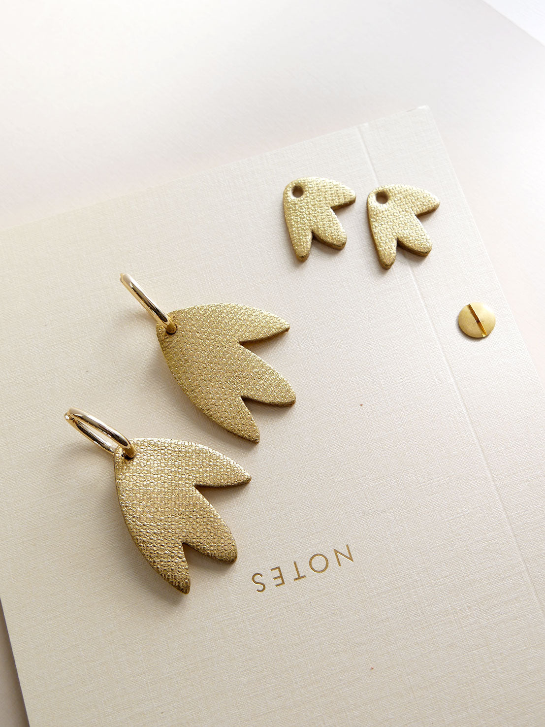 Bilbao - Boucles d'oreilles en cuir or