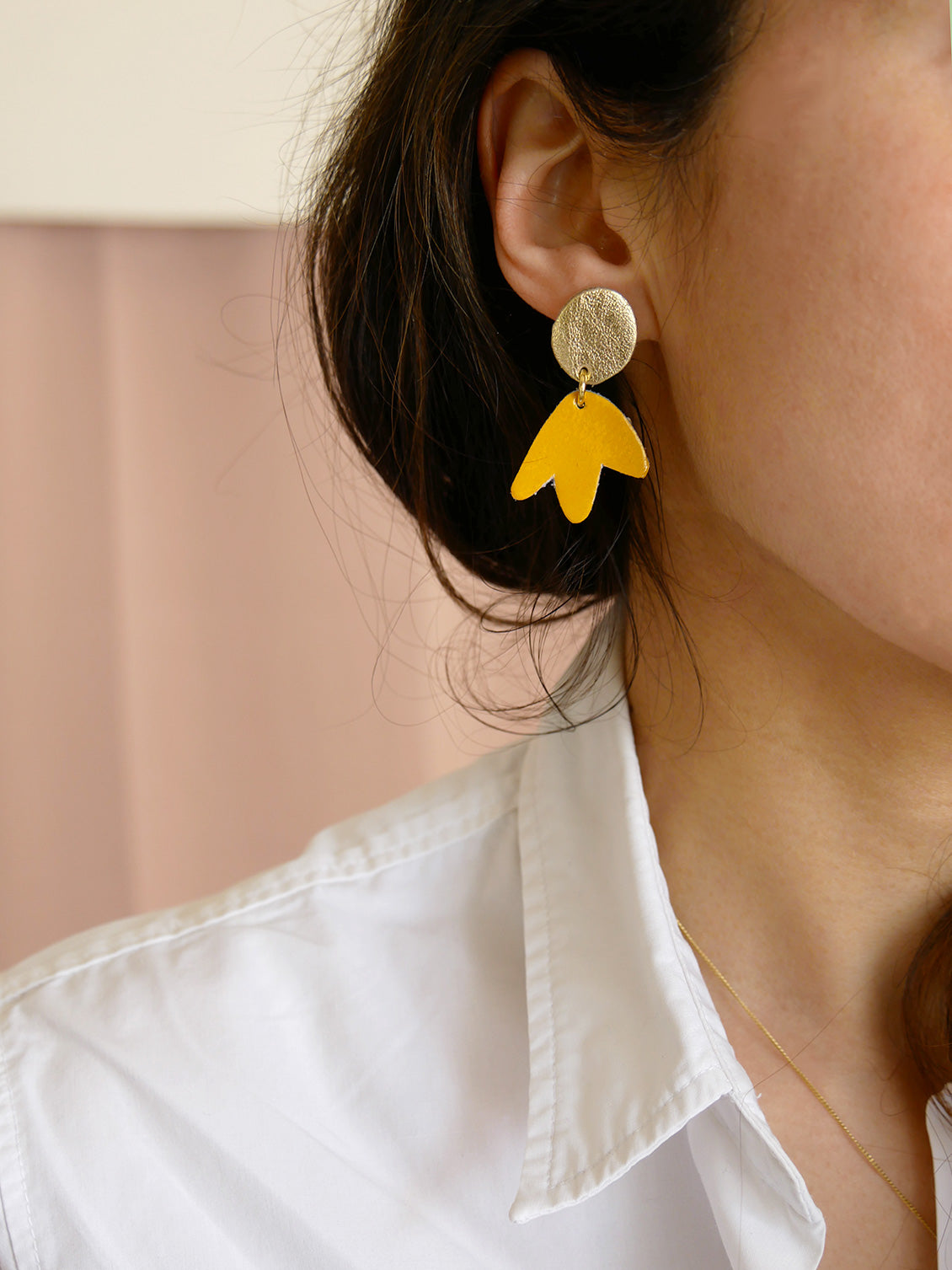 Mini Bilbao - Boucles d'oreilles en jaune et or