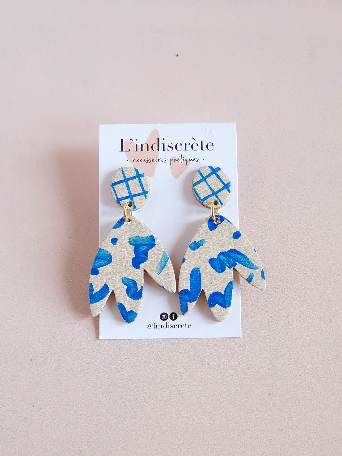 BILBAO - Boucles d'oreilles à motifs bleus