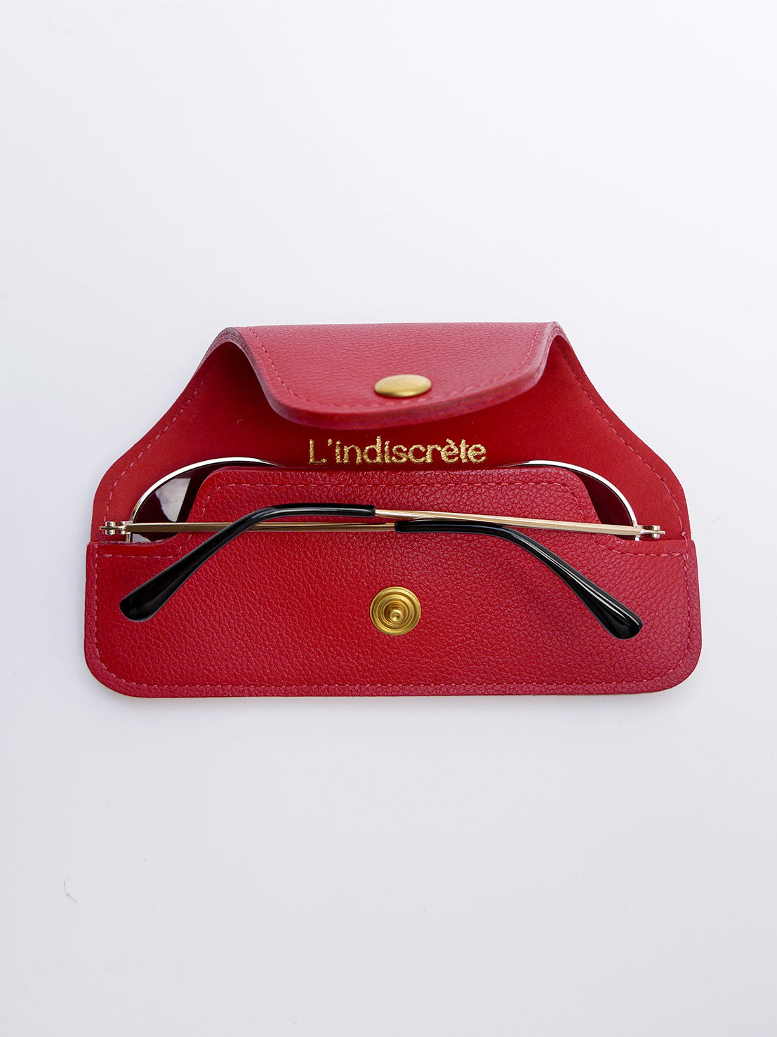 Etui à lunettes en cuir rouge ET62