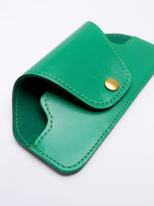Etui à lunettes en cuir vert ET61