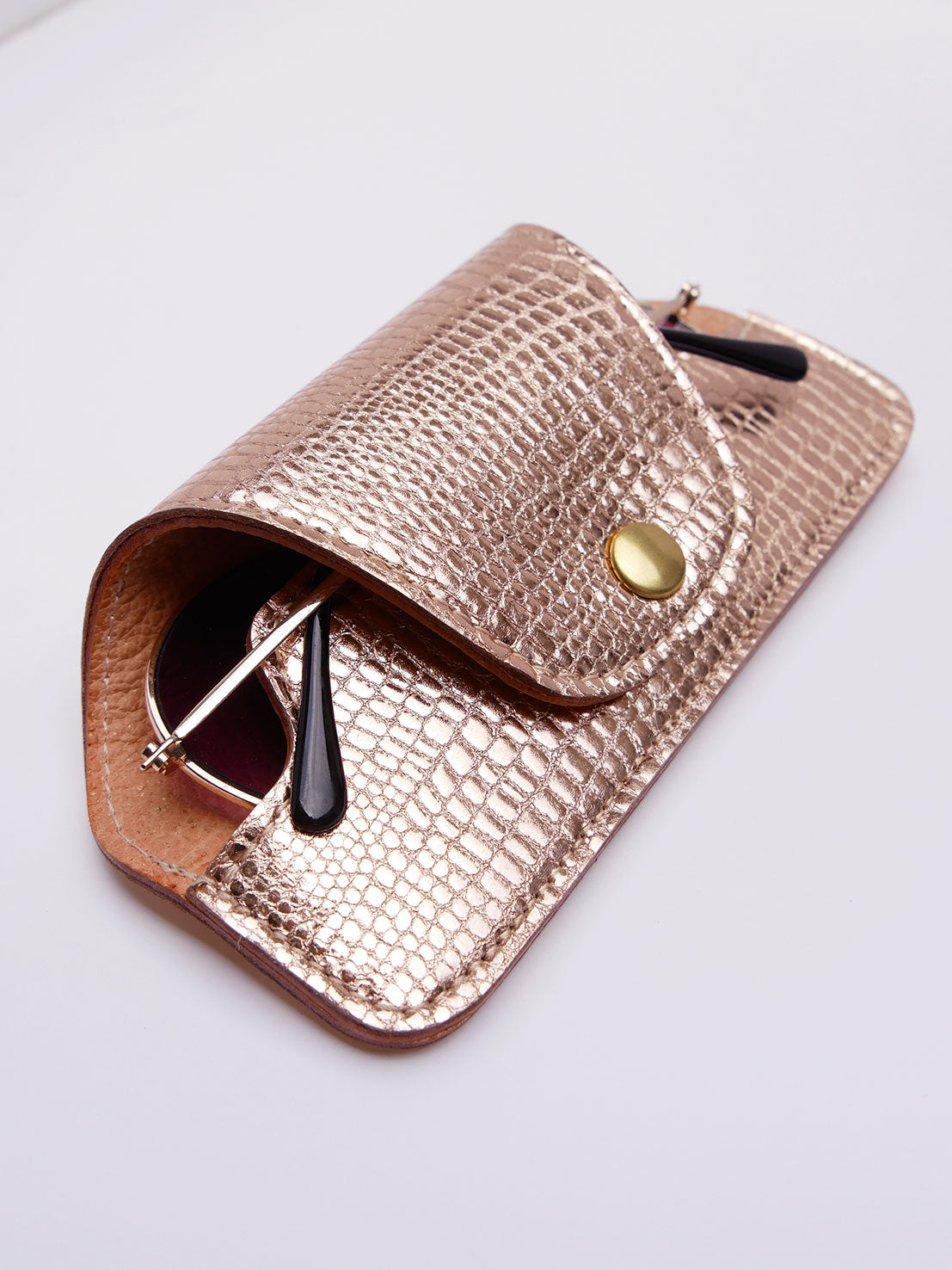 Etui à lunettes en cuir cuivre ET65