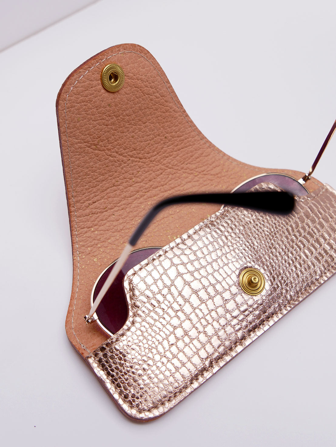 Etui à lunettes en cuir cuivre ET65