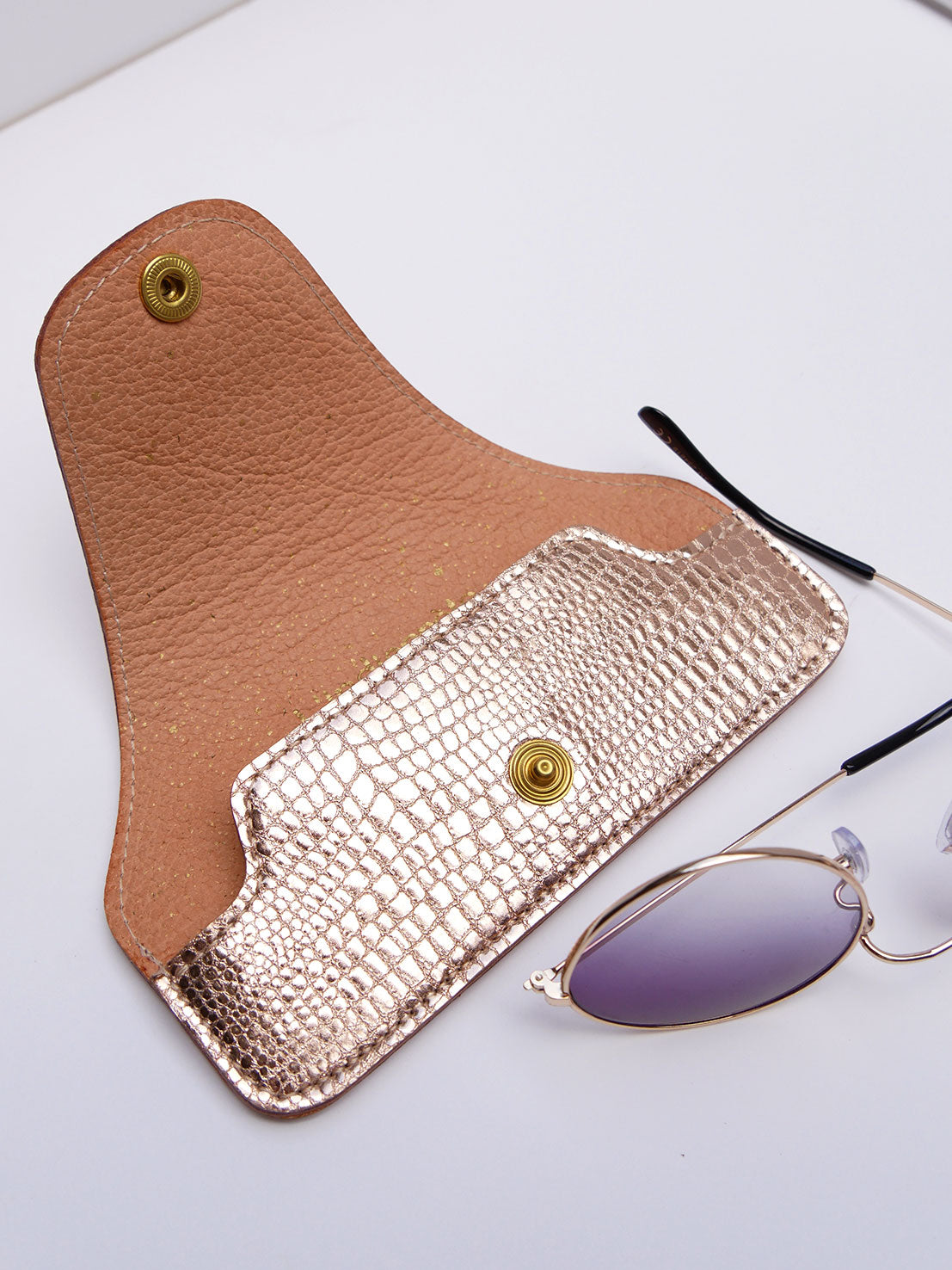 Etui à lunettes en cuir cuivre ET65