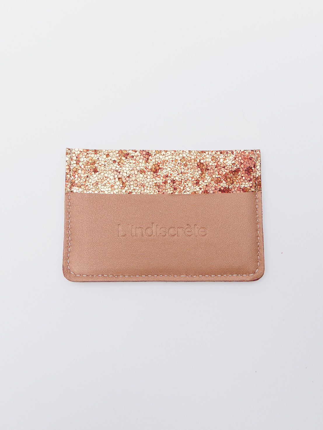 Porte-cartes PC08 en cuir doré craquelé