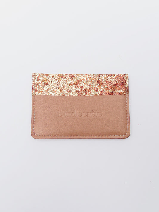 Porte-cartes PC08 en cuir doré craquelé