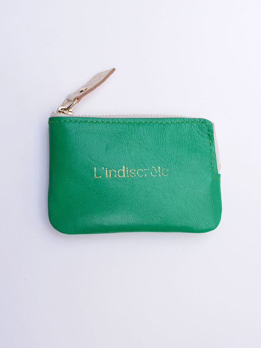 Porte-monnaie PM08 en cuir vert