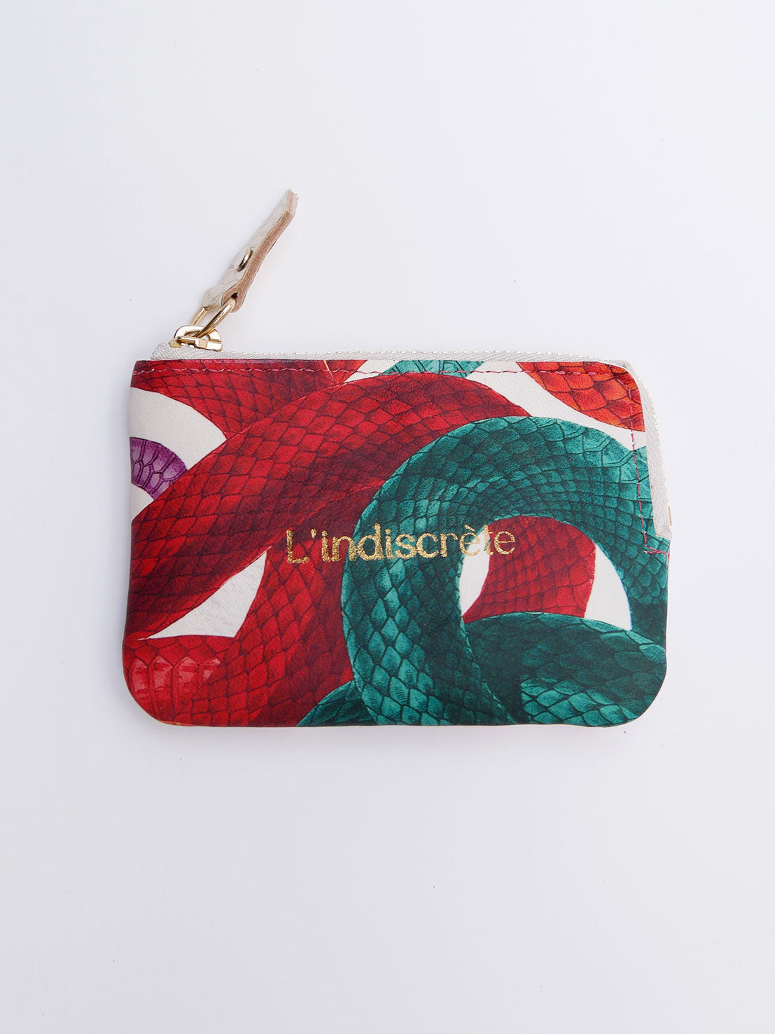 Porte-monnaie PM09 en cuir motif serpent