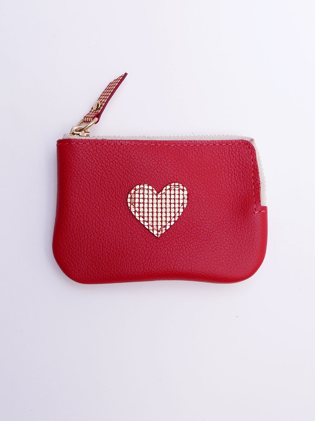 Porte-monnaie PM10 en cuir rouge
